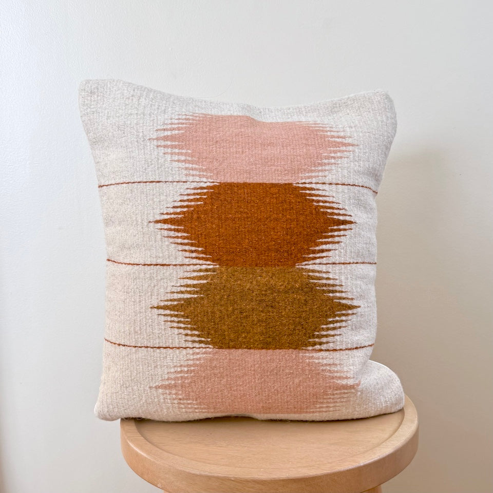 Hexagon Teotitlan Wool Throw Pillow Cover