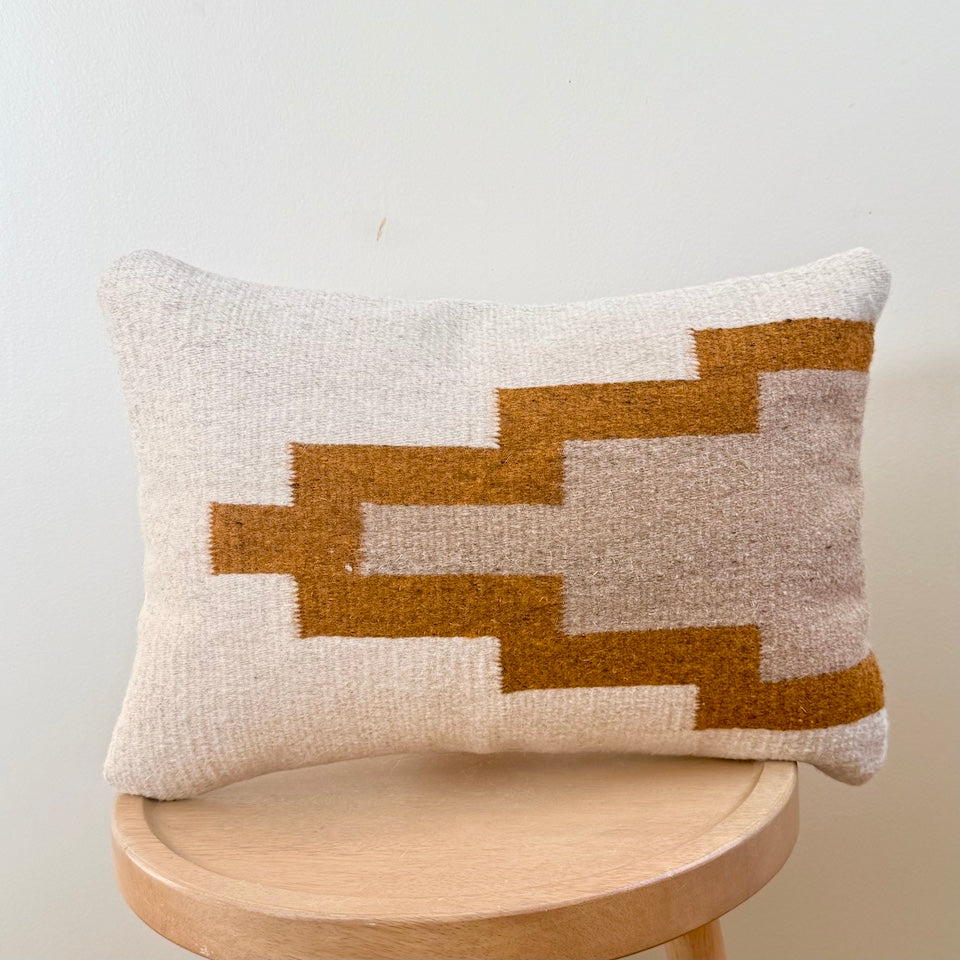 Pyramids Rectangle Teotitlan Wool Throw Pillow Cover