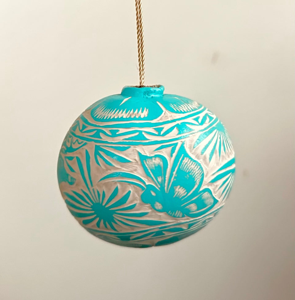 Turquoise Jicara Holiday Ornaments