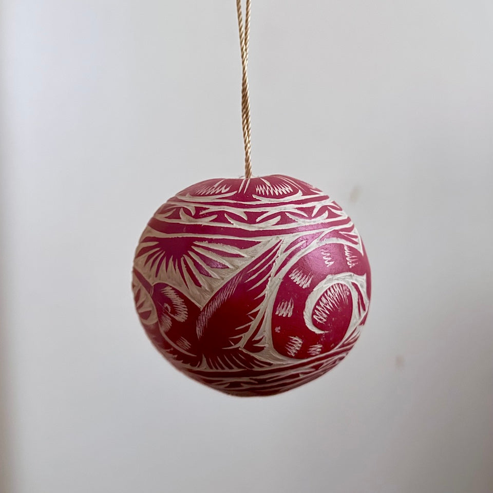 Red Jicara Holiday Ornaments