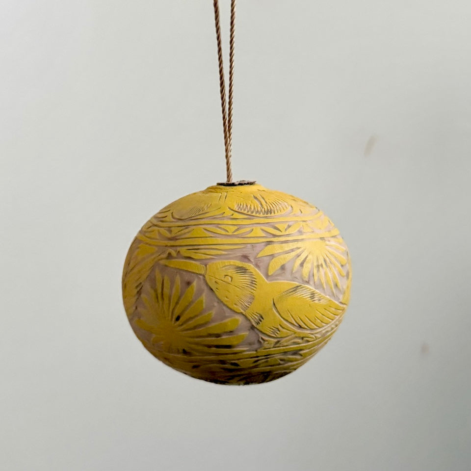 Yellow Jicara Holiday Ornaments