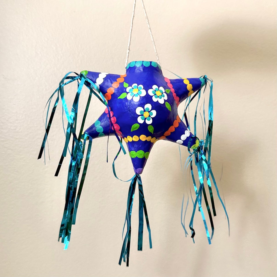 Dark Blue Paper Mache Piñata Ornament