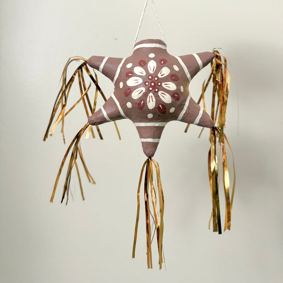 Light Brown Paper Mache Piñata Ornament