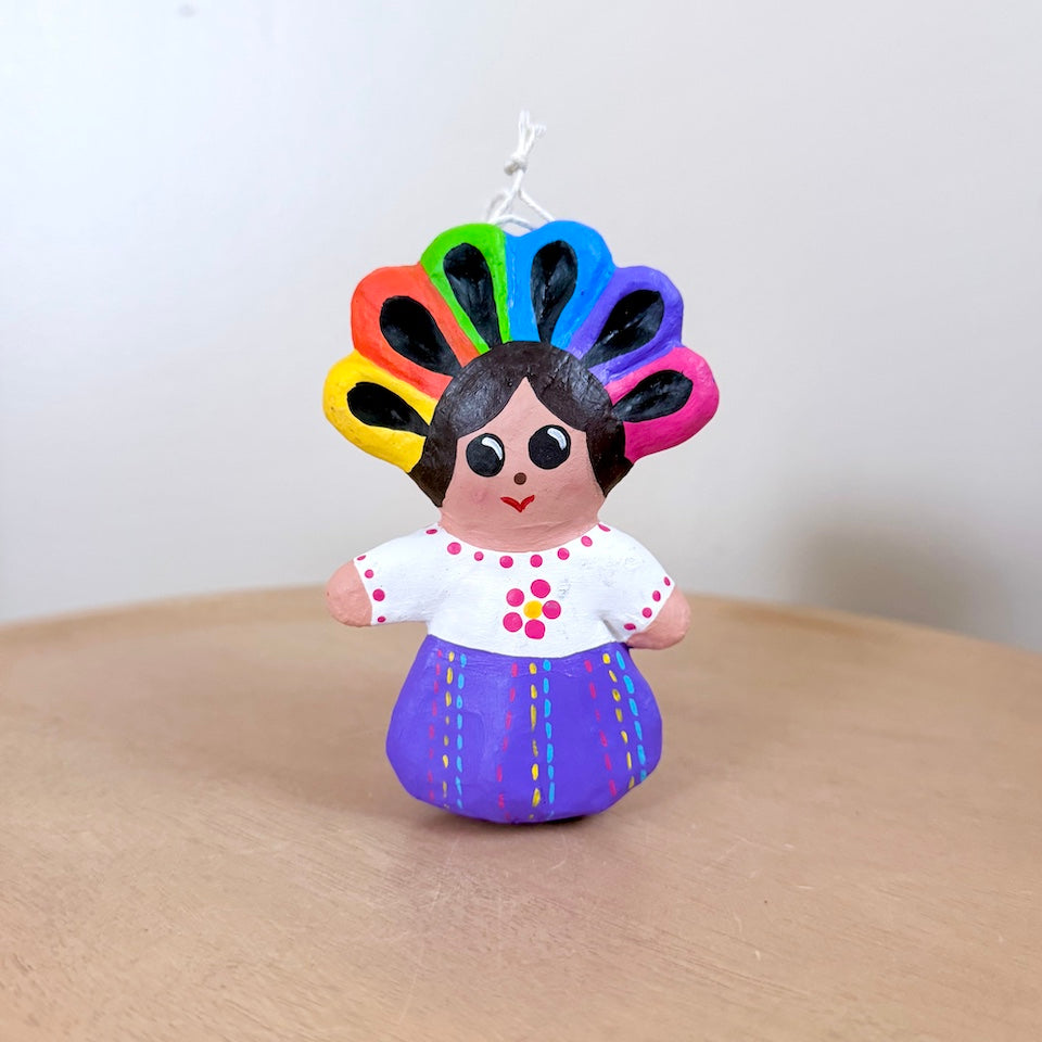 Muñeca Lulu Paper Mache Ornaments