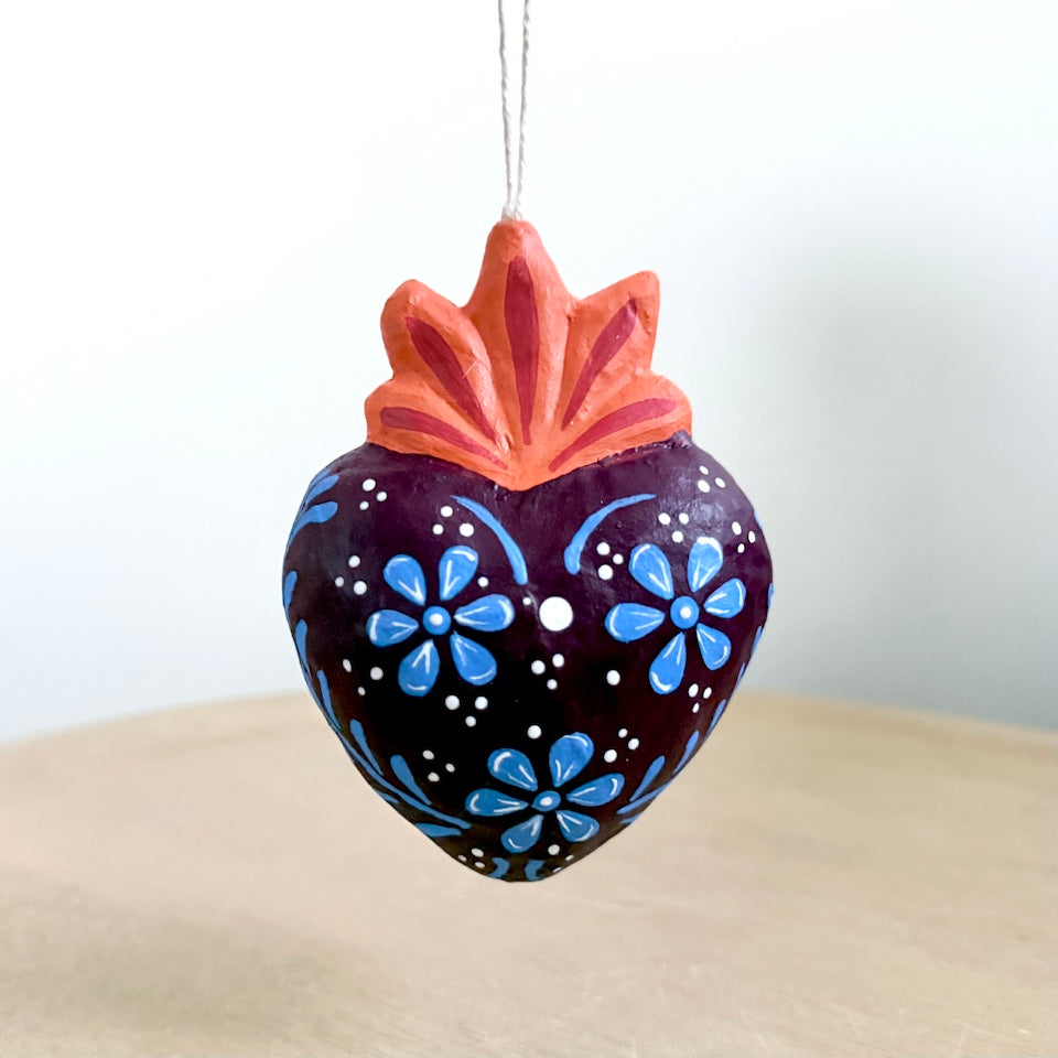 Sacred Heart Paper Mache Ornaments