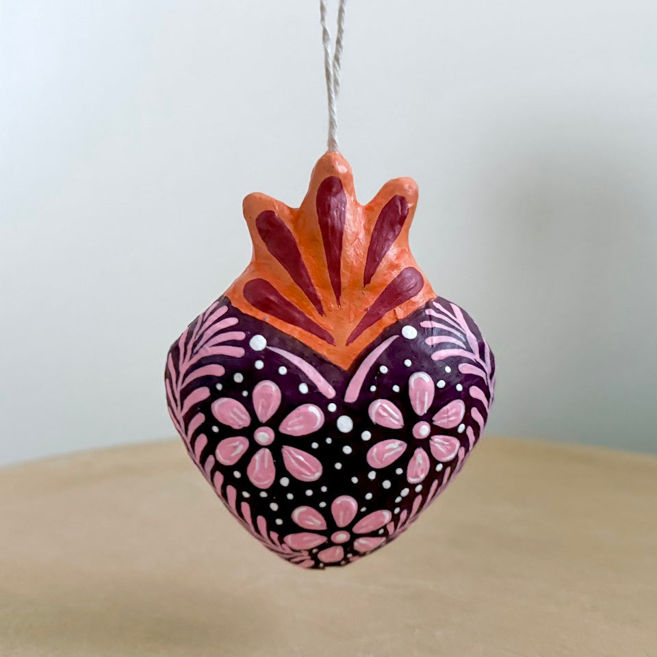 Sacred Heart Paper Mache Ornaments