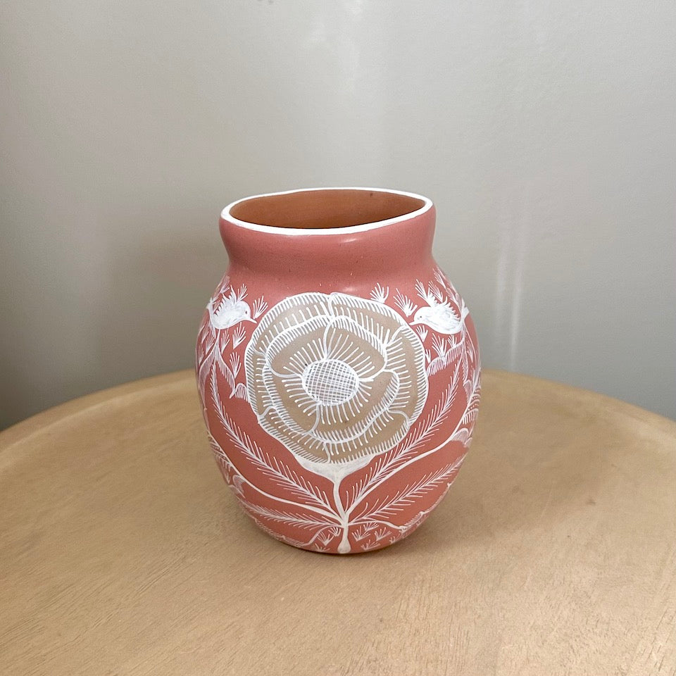 (CHIPPED ON EDGE) Mini Long Huancinto Flower Vase - Rose Gold &amp; Taupe