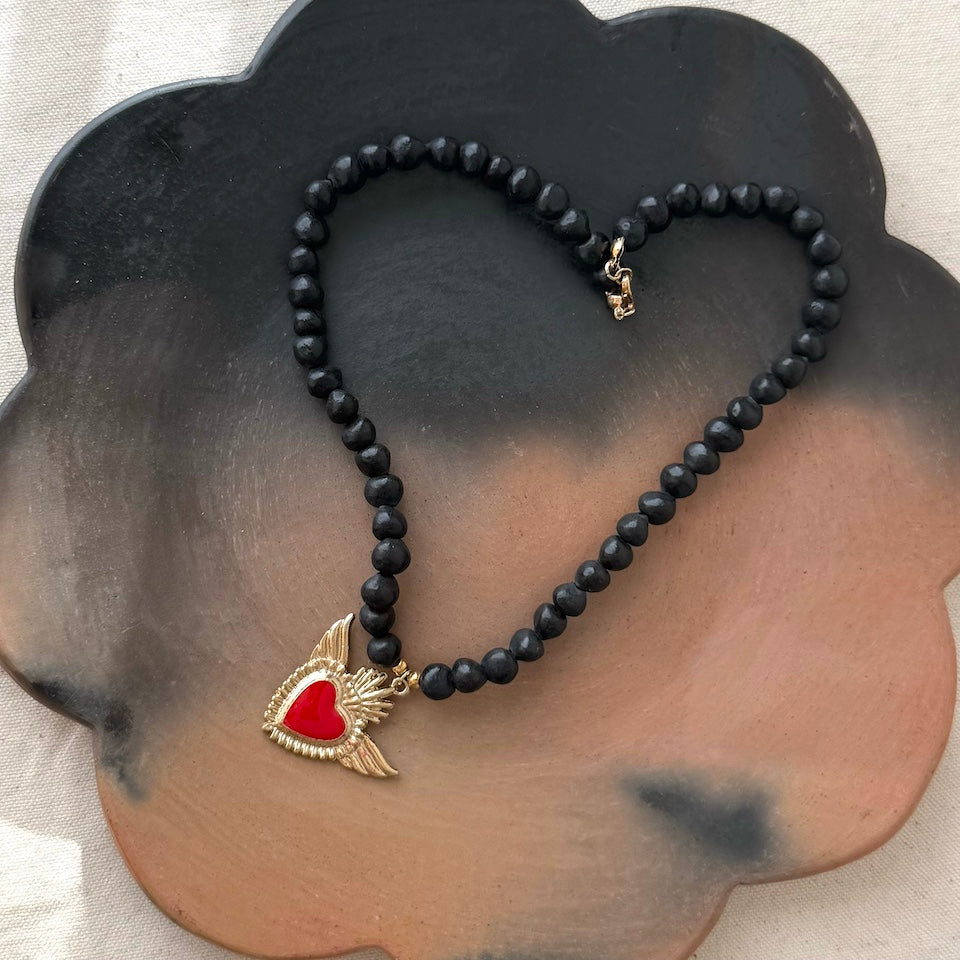 Barro Negro Red Sacred Heart Necklace