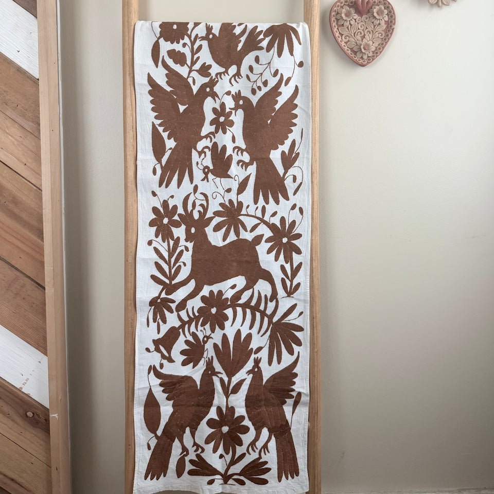 Terracotta Brown Otomi Table Runner