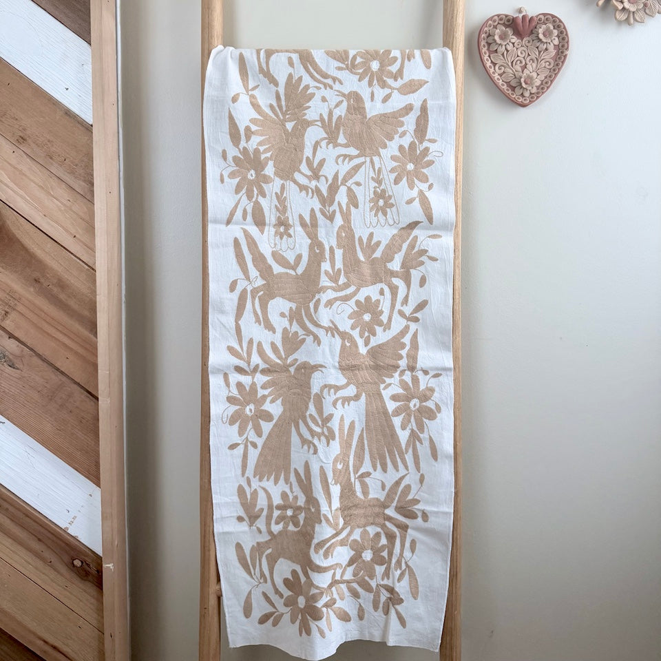 Taupe Brown Otomi Table Runner