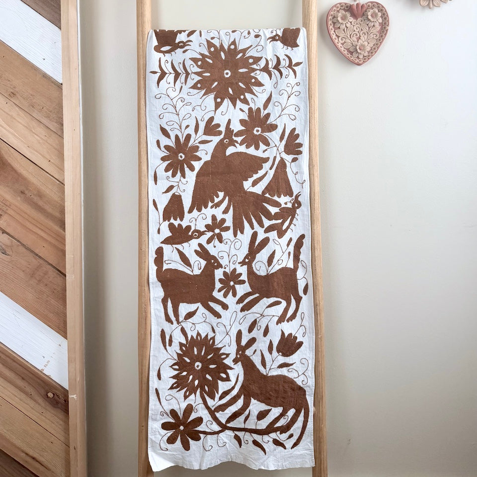 Terracotta Brown Otomi Table Runner