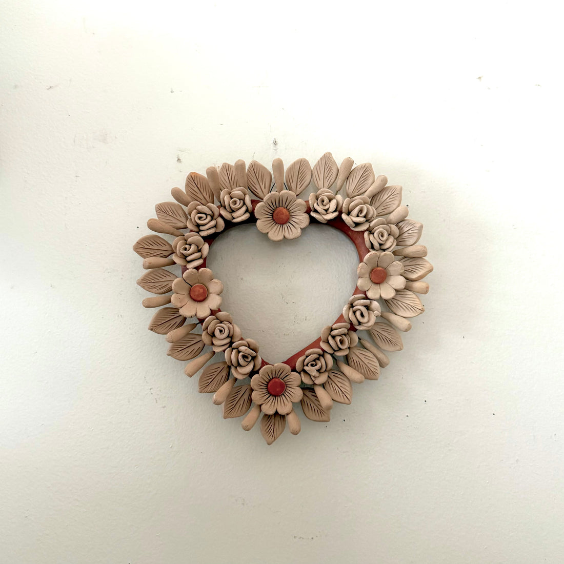 Floral Heart Shaped Clay Wreaths