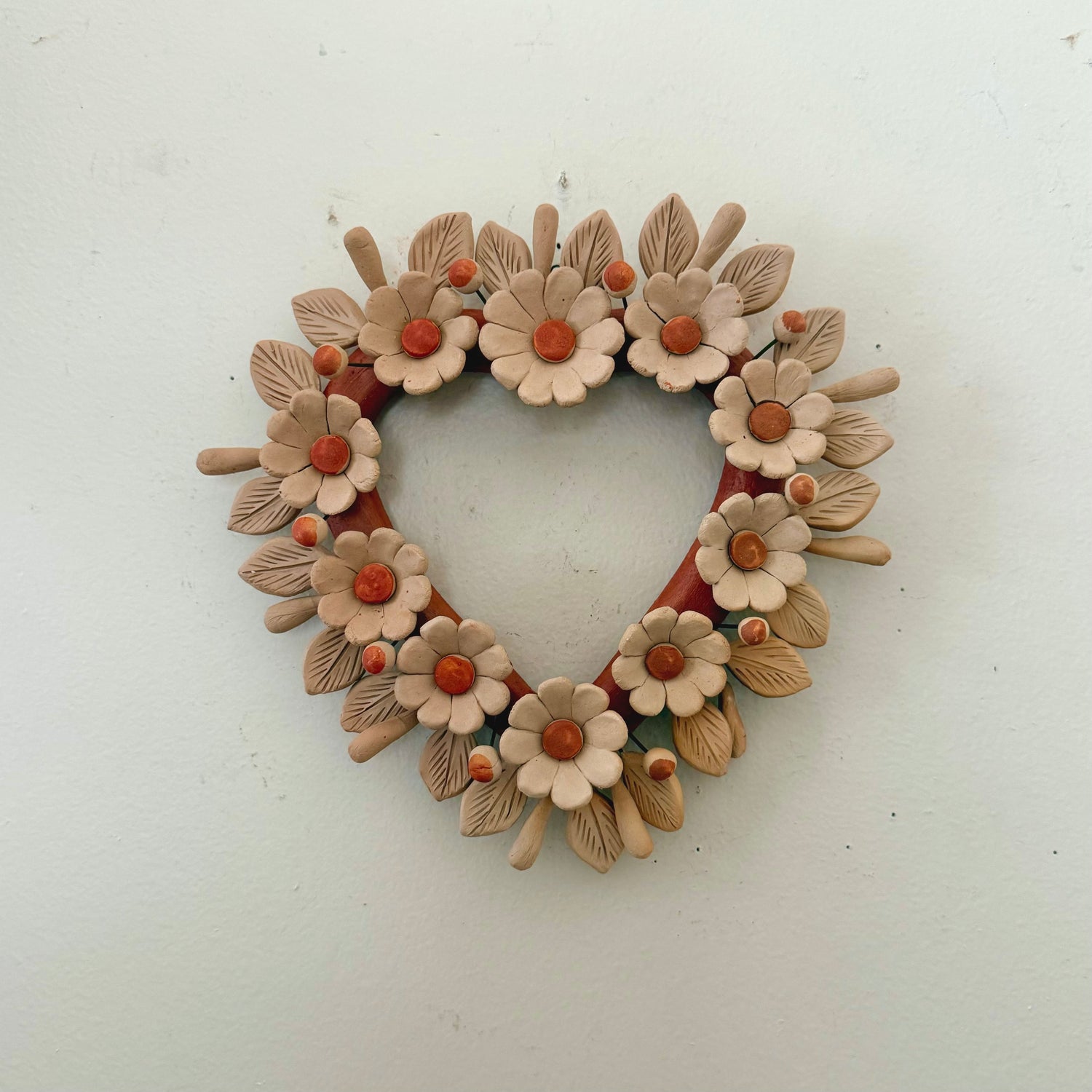 Floral Heart Shaped Clay Wreaths