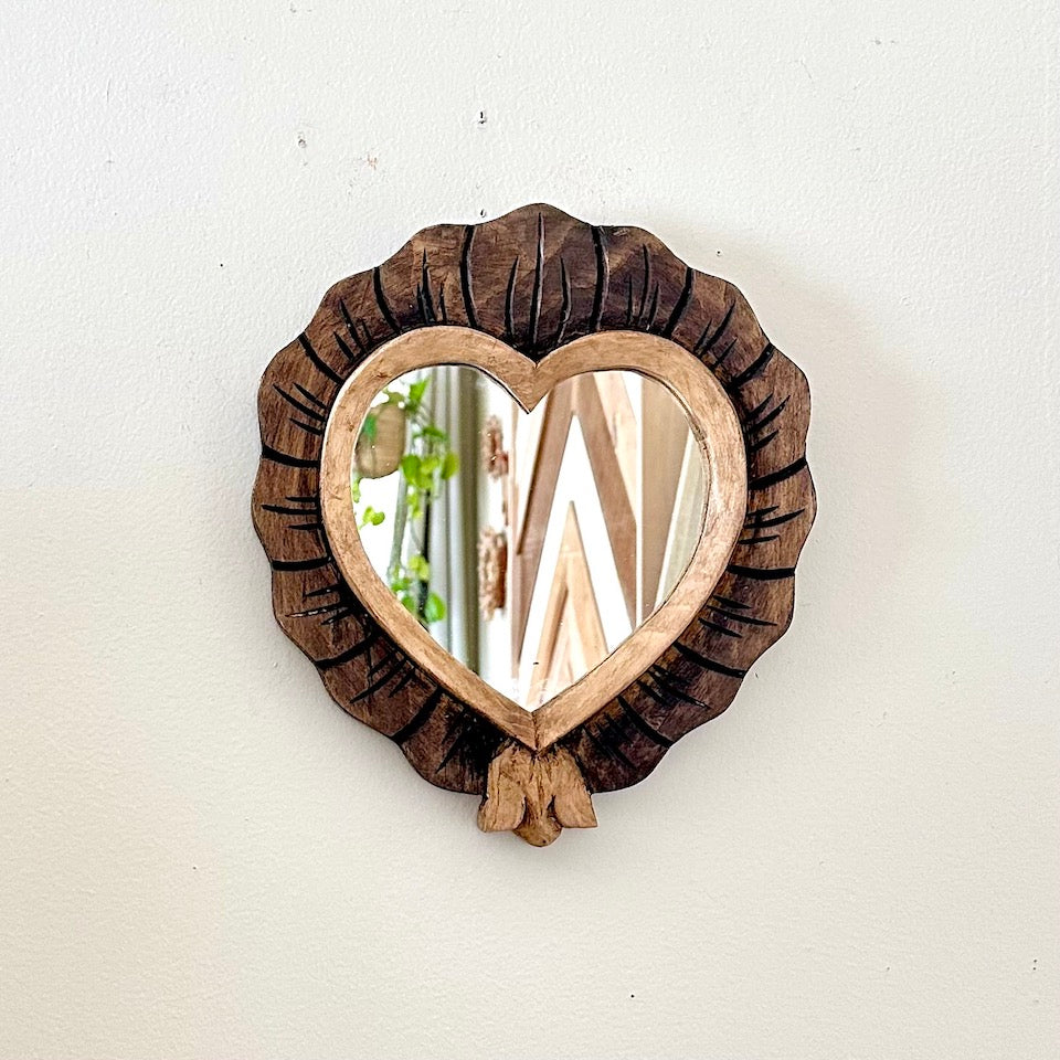 Traditional Heart Wooden Mirrors