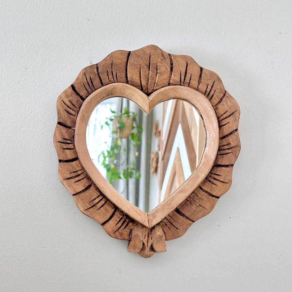 Traditional Heart Wooden Mirrors